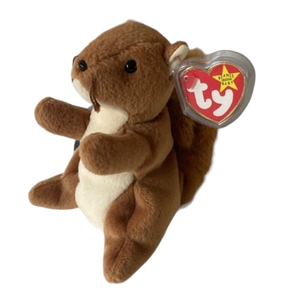 TY Beanie Baby Nuts the Squirrel 1996 Stuffed Animal Toy Plush Rare